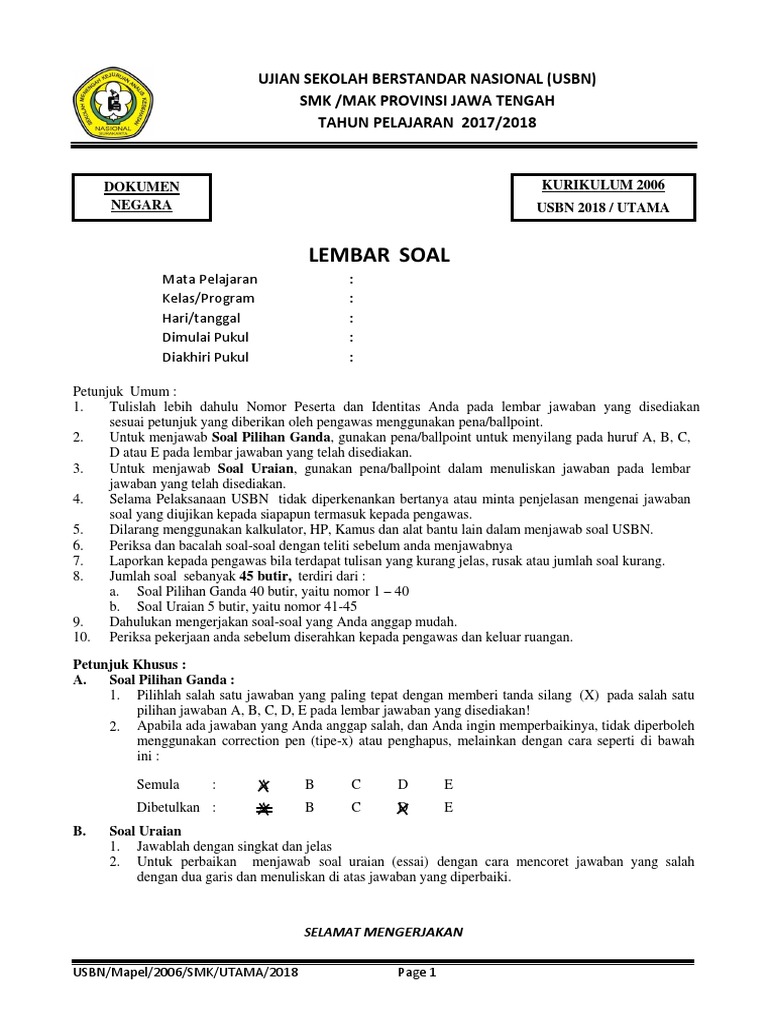 Soal Usbn Sbk Materi Seni Teater