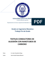 Textiles Conductores de Algodon Con Nanotubos de Carbono