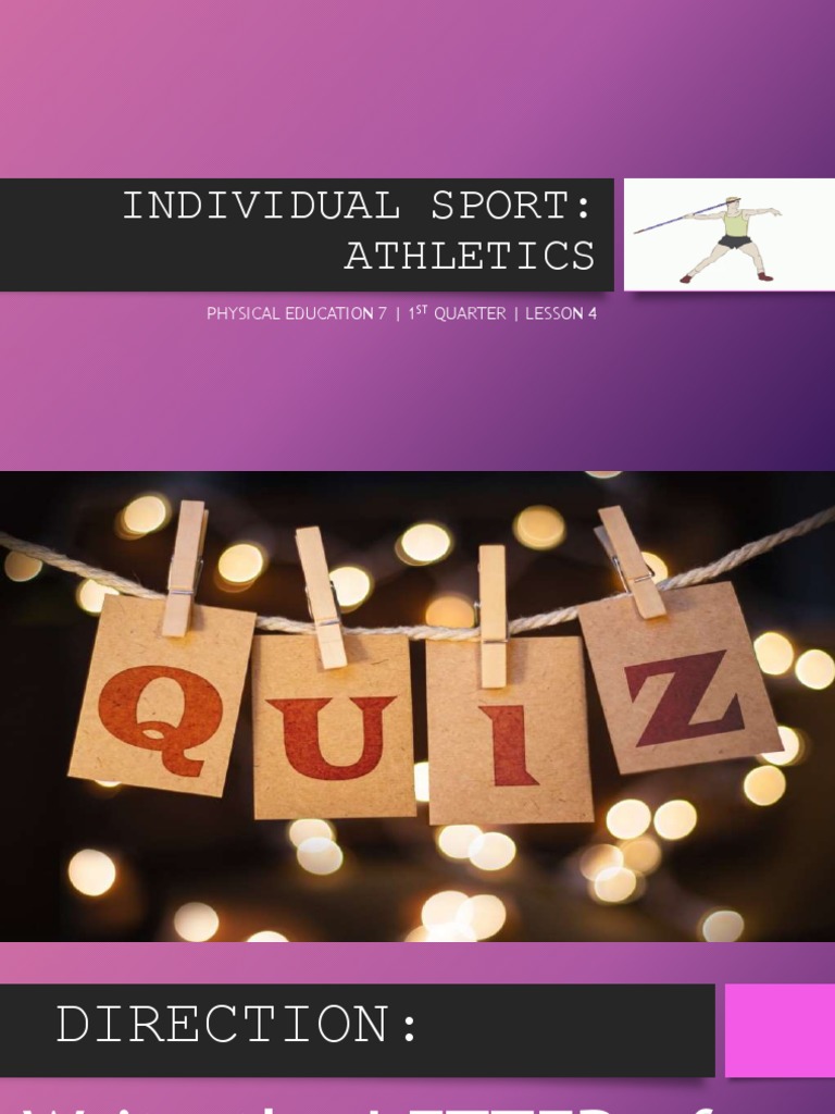Athletics and Jogging Fitness Quiz | PDF | Track And Field | Physical ...