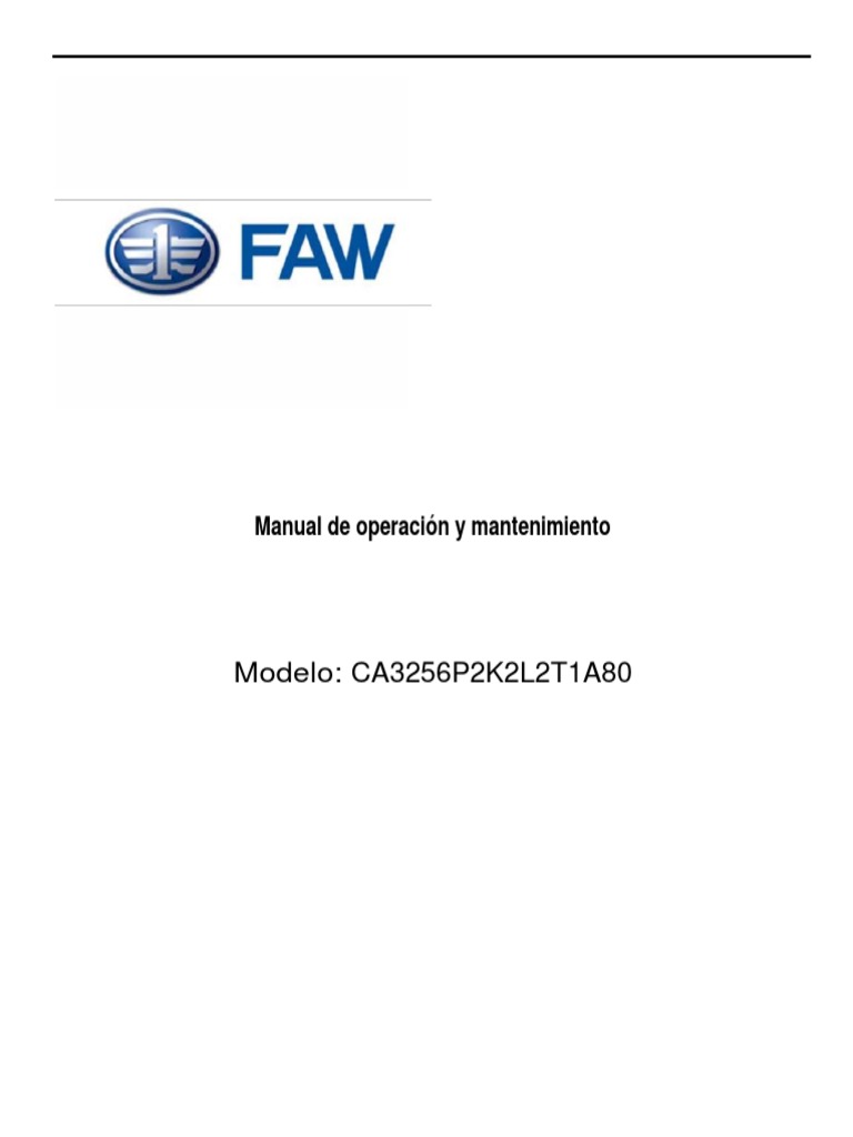 Manual de Operacion y Mantenimiento FAW PDF | PDF | Transmisión ...