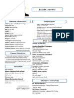 Joan D. Consulta: Personal Information Personal Skills