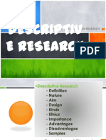 Descriptiv E Research: Statistics and Education Research