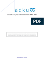Vocabulary Questions For LIC AAO PDF: Downloaded From Cracku - in