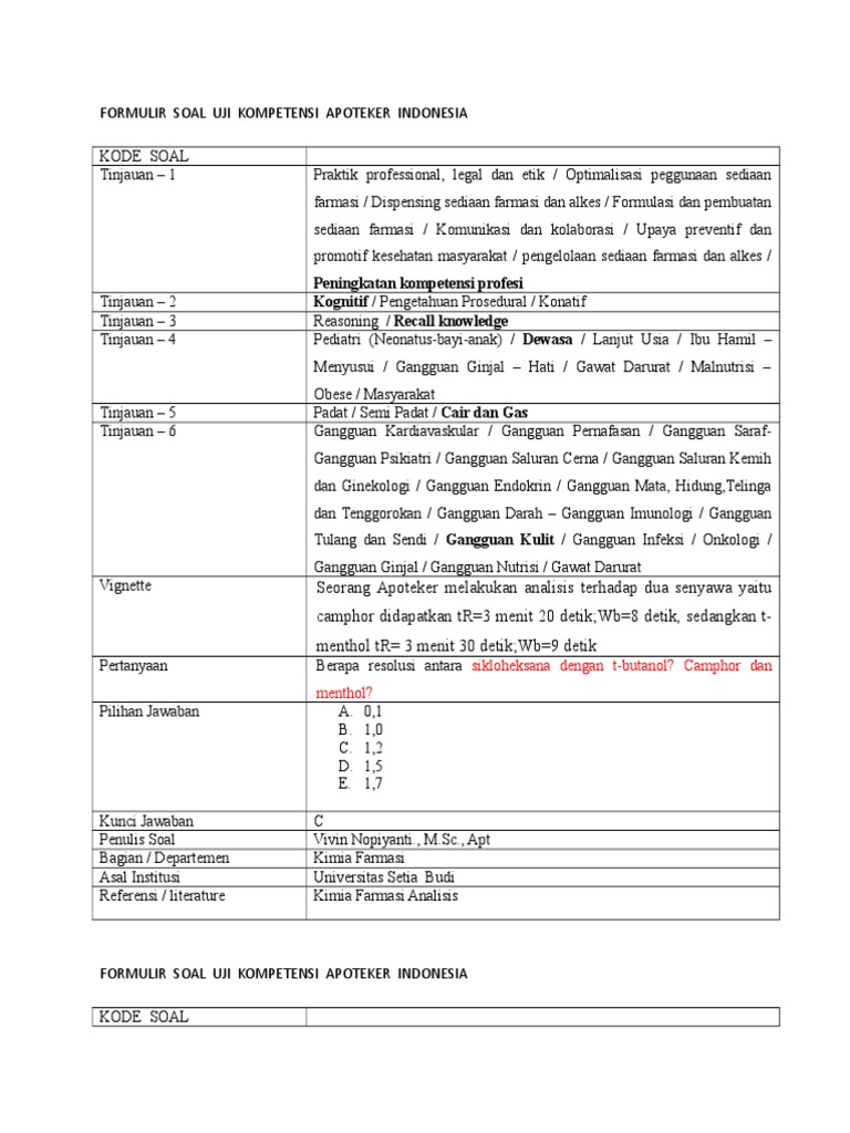Form Soal Ukai Vivin N
