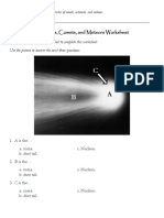 Asteroids, Comets, and Meteors Worksheet