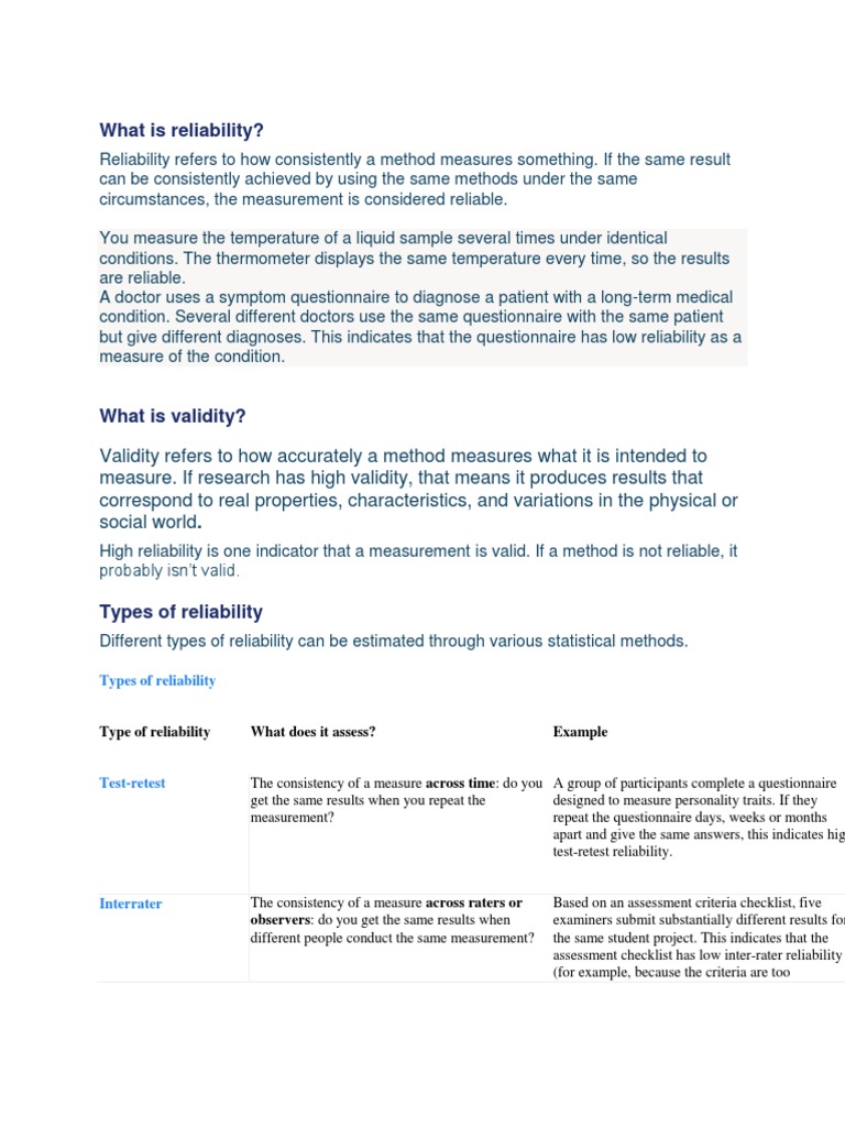 What Is Reliability | PDF | Validity (Statistics) | Statistics
