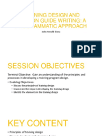 Training Design and SG Writing - For Participants