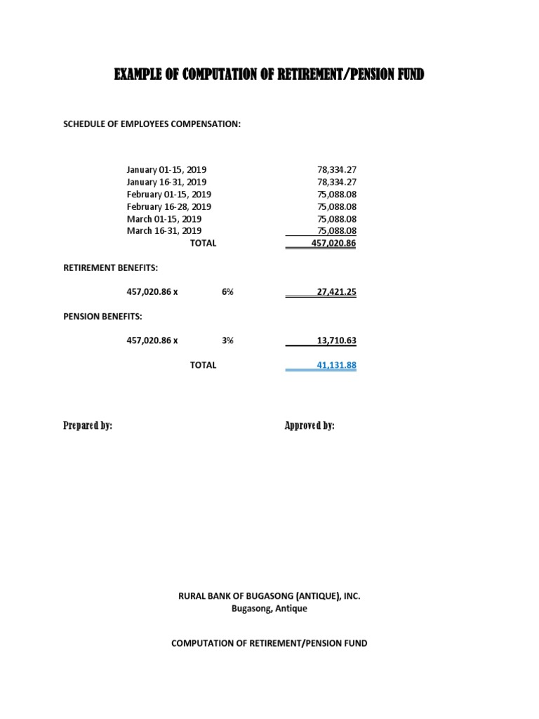 Retirement and Pension Fund Computation | PDF