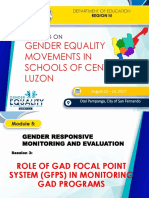 Gender Equality Movements in Schools of Central Luzon: Training On