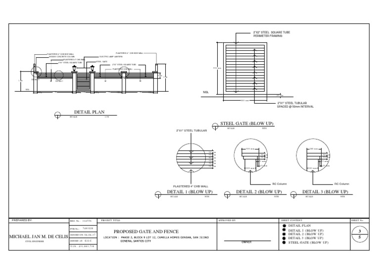 Steel Gate Construction Details | PDF | Wall | Structural Engineering