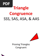 Triangle Congruence: SSS, Sas, Asa, & Aas