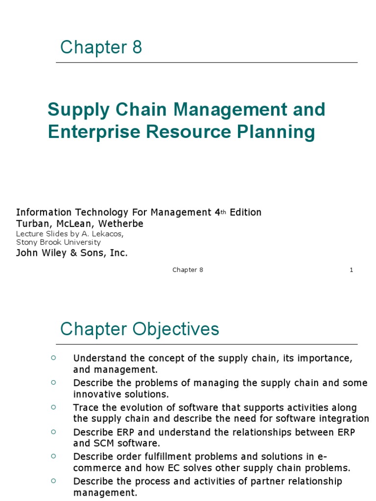 Supply Chain Management and Enterprise Resource Planning | PDF | Supply ...