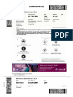 QR 0852 Economy 28F 07:40: Boarding Pass