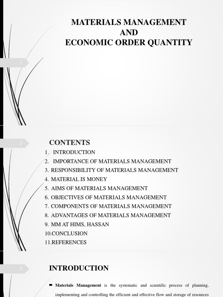 Materials Management PDF Inventory Supply Chain