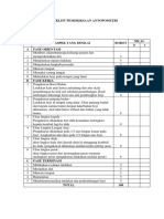 Checklist Pemeriksaan Antopometri