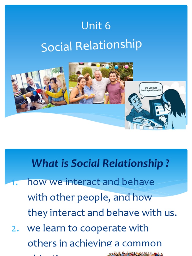 Ccu 6 Social Relationship Pdf Social Psychology Psychological Concepts