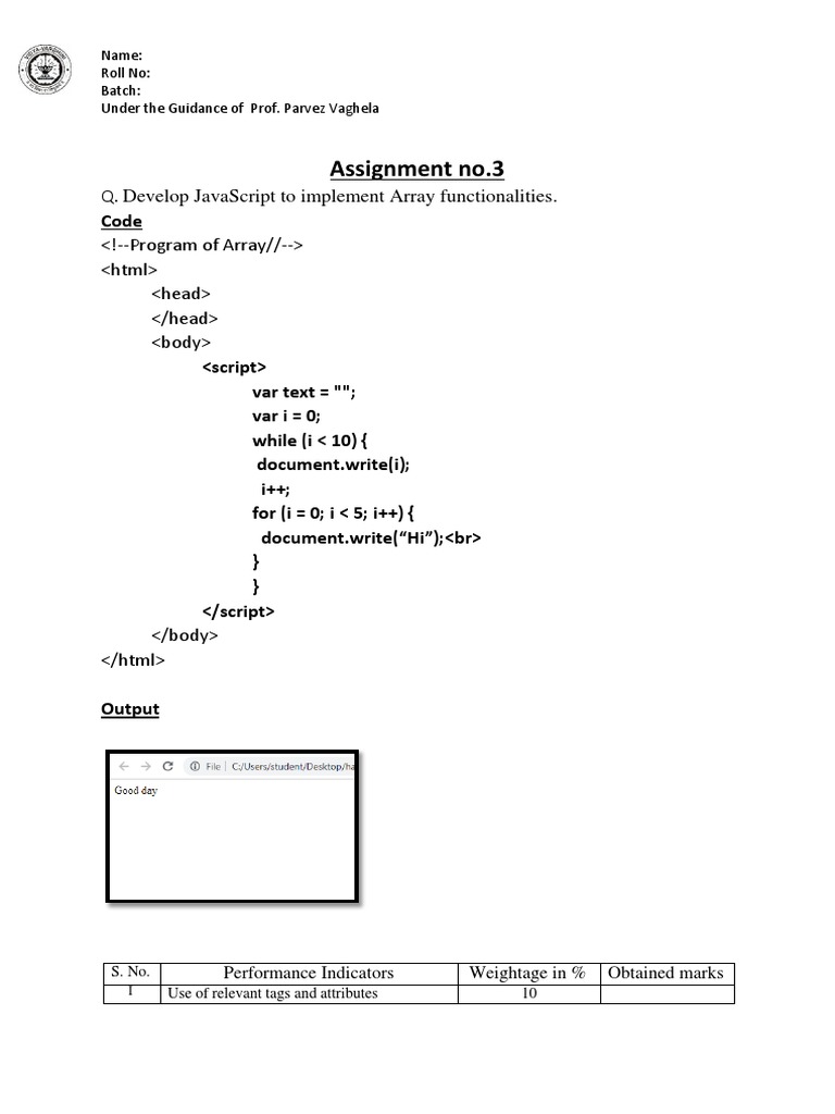 JavaScript Array Functionality Assignment | PDF | Business