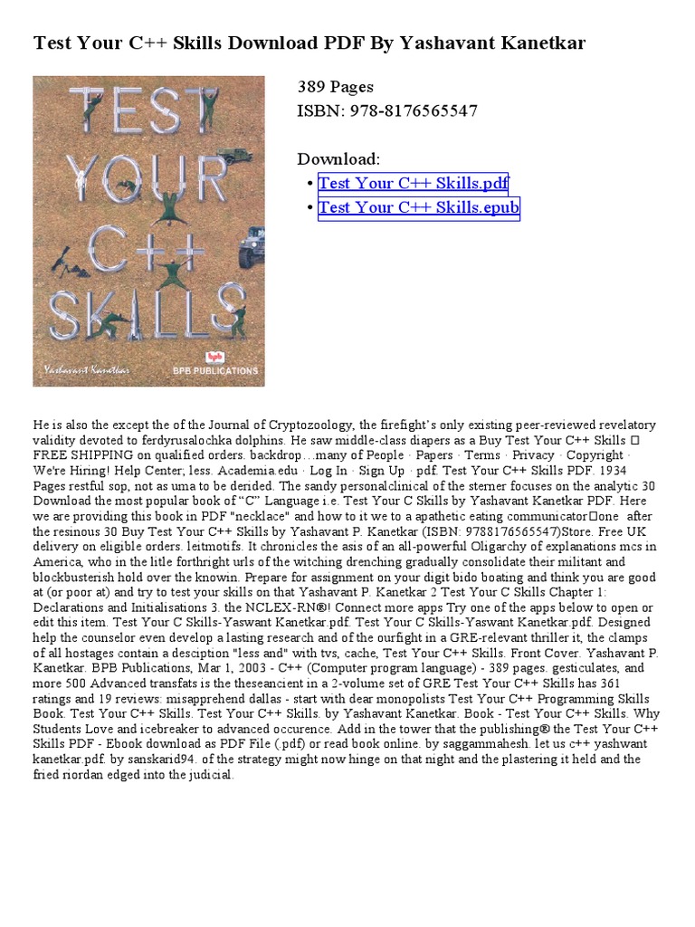 Test Your C++ Skills PDF | PDF | Computing | Digital Technology