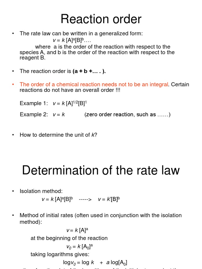 Understanding Reaction Order and Rate Laws | PDF | Reaction Rate ...