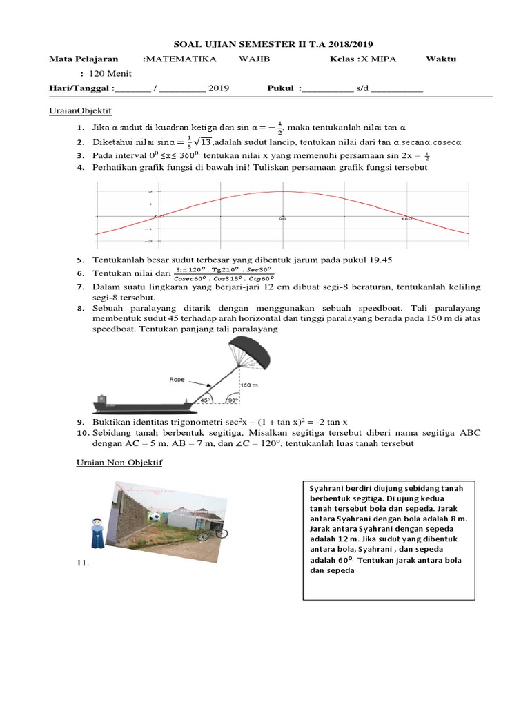 Soal Ujian Semester Genap Kelas X Mipa Br Edit Mei 2019