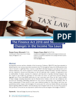 The Finance Act 2018 and Statutory Changes in The Income Tax Laws