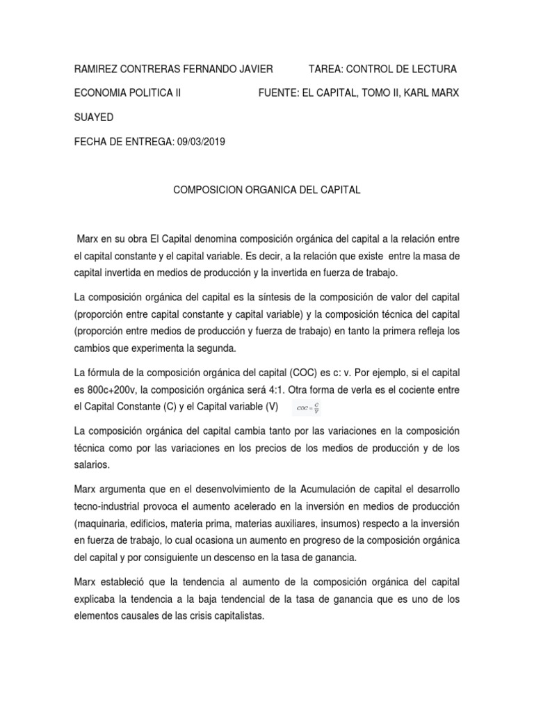 Composicion Organica Del Capital PDF