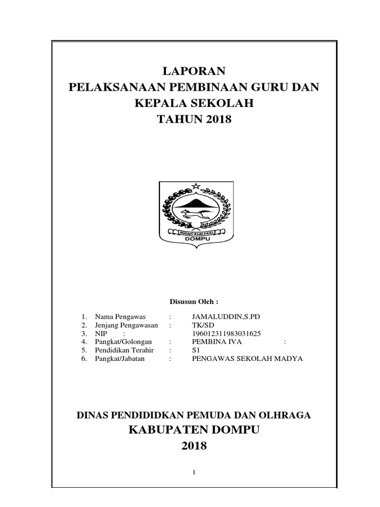 1 Lap Pelaksanaan Pembinaan Guru Dan Ks Docx