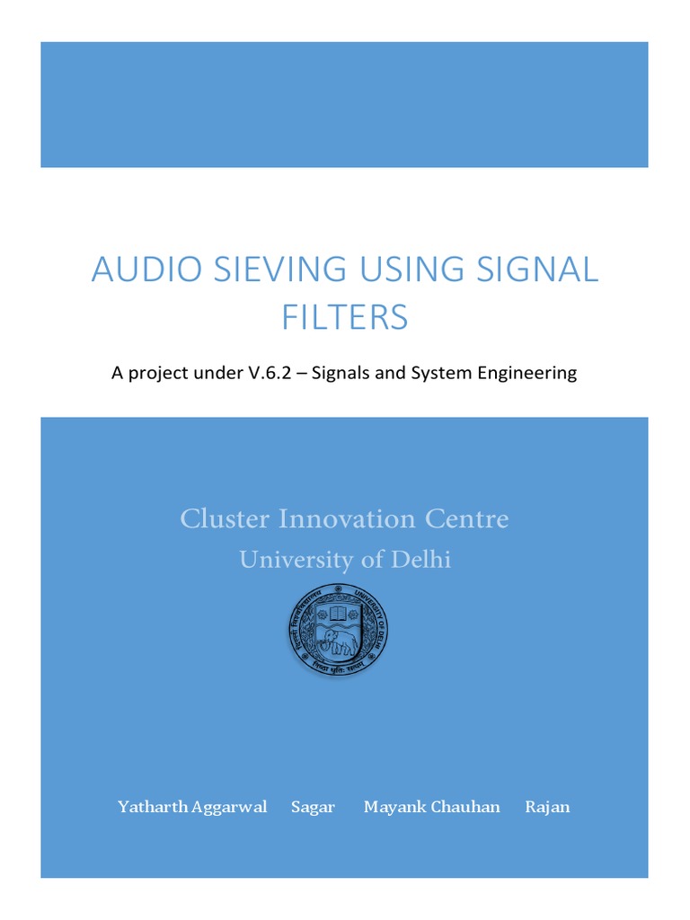 Audio Sieving Using Signal Filters PDF Filter (Signal Processing