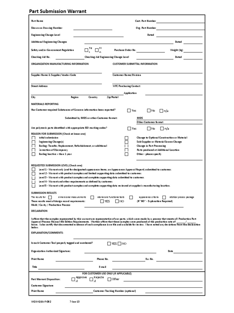 part-submission-warrant-and-appearance-approval-report-for-automotive