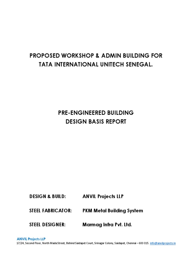01 - PEB Design Report | PDF | Bending | Structural Load