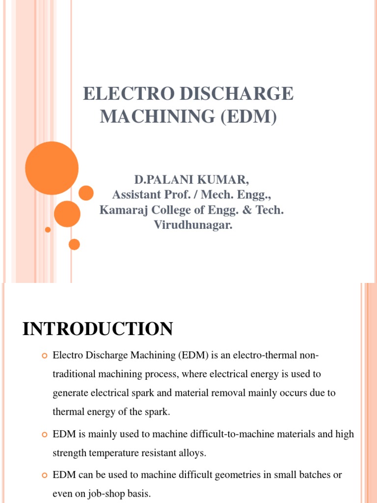 EDM Process and Working Principles | PDF | Capacitor | Electron
