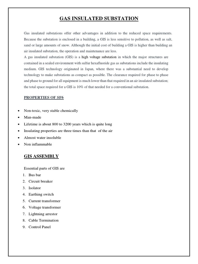 Gas Insulated Substation | PDF | Electrical Substation | Transformer