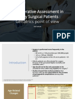 Perioperative Assessment in Elderly Surgical Patients: Geriatrics Point of View