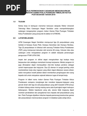Kertas Kerja Indoor Games Ptar Uitmcns 2019 Pdf Pdf