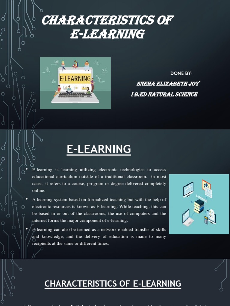 Characteristics of ELearning PDF Educational Technology Multimedia