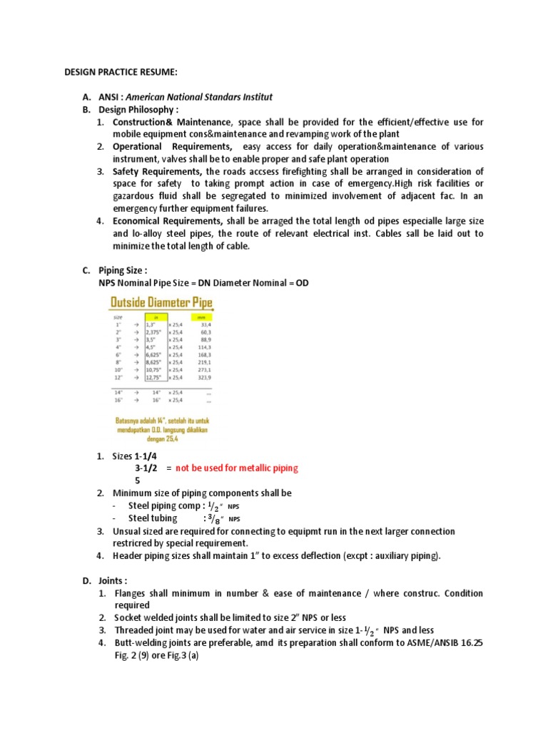 Design Practice General Pipe | PDF | Pipe (Fluid Conveyance) | Valve