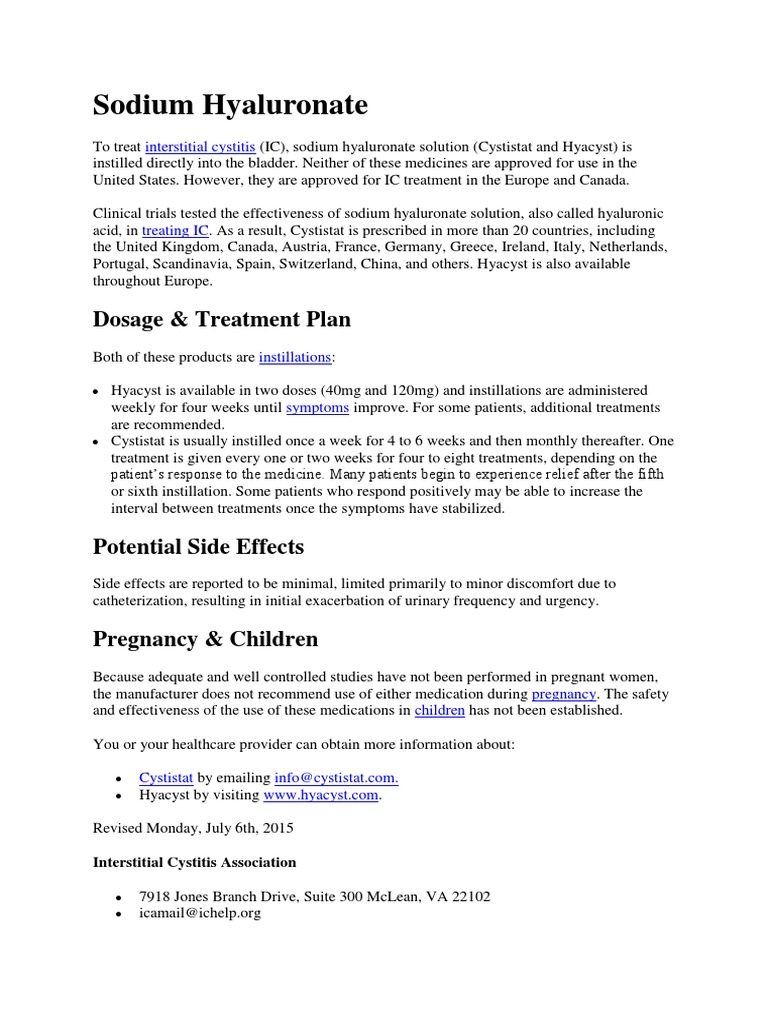 Sodium Hyaluronate Dosage & Treatment Plan PDF Medicine Health Sciences