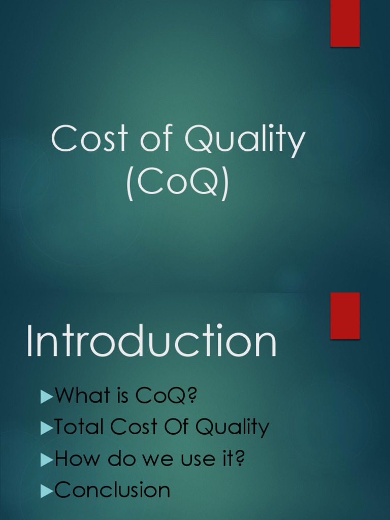 Cost of Quality PDF Cost Customer
