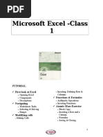 Microsoft Excel - Class 1