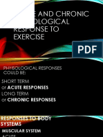 Acute and Chronic Physiological Response To Exercise