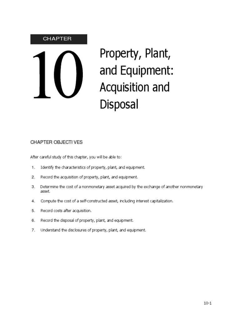 Property, Plant, and Equipment Acquisition and Disposal Chapter Objectives PDF Debits And