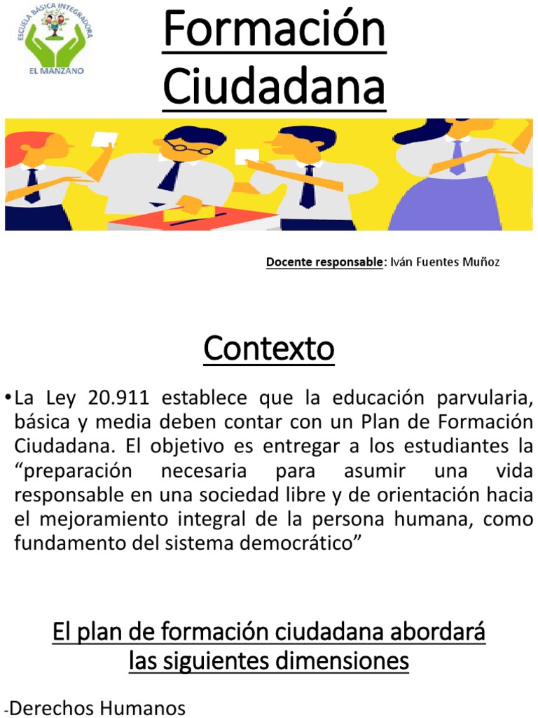Plan de Formación Ciudadana Escolar | PDF | Ciudadanía | Democracia