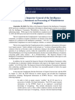 ICIG Statement on Processing of Whistleblower Complaints