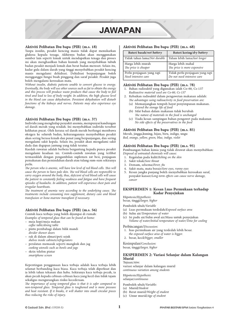 Jawapan Modul Pintar Bestari Sains Sukan Tingkatan 4 malaykiews