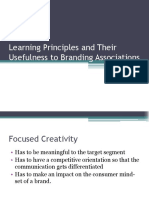 Learning Principles and Their Usefulness To Branding Associations