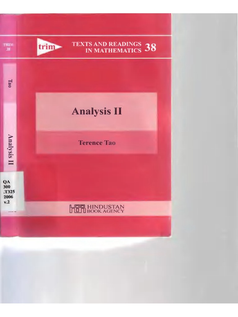 Analysis Ii Terence Tao