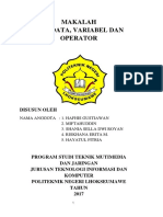 Makalah Tipe Data Variabel Dan Operator