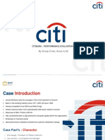 Citibank: Performance Evaluation: by Group 2 Ivan, Arvan & Ali