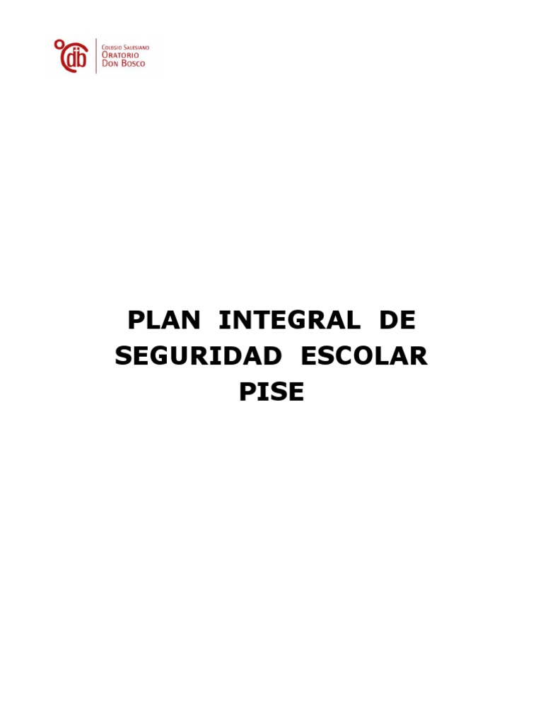 Plan Integral de Seguridad Escolar PISE | PDF | Planificación | Evaluación
