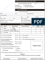 Admission Form: Father / Guardian Name Applicant Mobile #